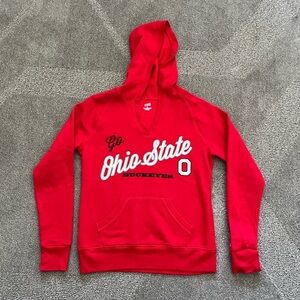 Soffe Red Ohio State Pullover Hooded Sweatshirt.